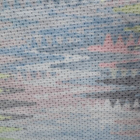 Municipal Shirt Mens Size Large Pink Short Sleeve Polo Sport Tech Zigzag Mesh - Picture 8 of 12